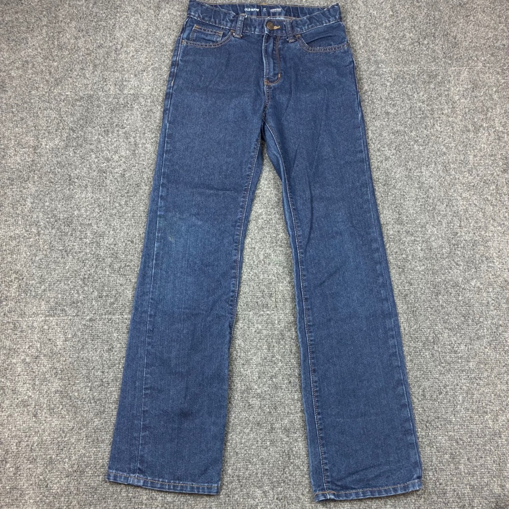 Old Navy Kids Boys Size 14 26x28 Straight Built-In Tough Jeans Dark Wash Denim